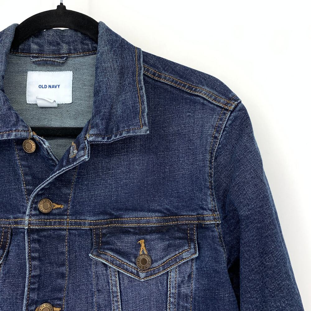 Old Navy Button Front Jean Jacket Mens Size Medium Medium Wash Denim - Picture 3 of 6